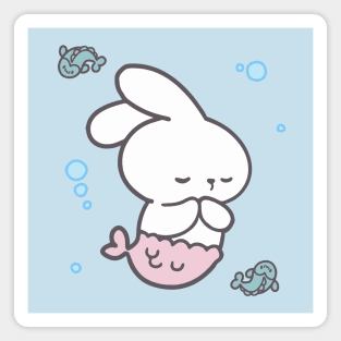 Dive into Dreamland: The Slumbering Cute Mer-Bunny Magnet